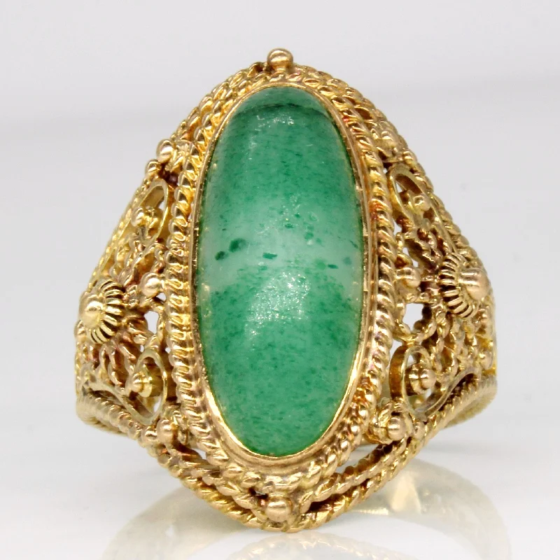 Thick band rings-Moss Agate Cocktail Ring | 8.15ct | SZ 12.25 |