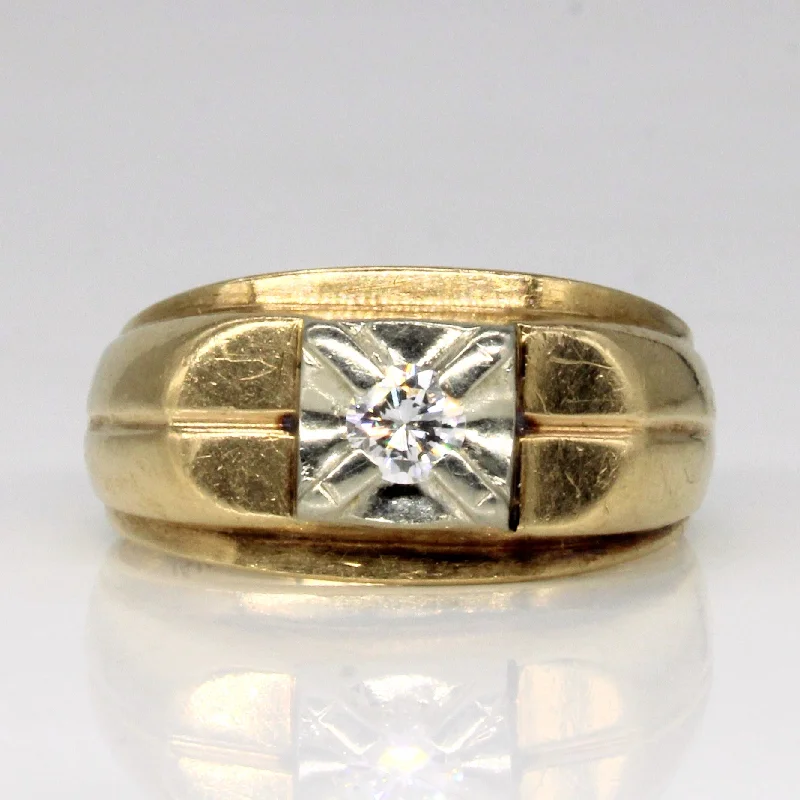 Thick geometric rings-Diamond Ring | 0.22ct | SZ 9.5 |