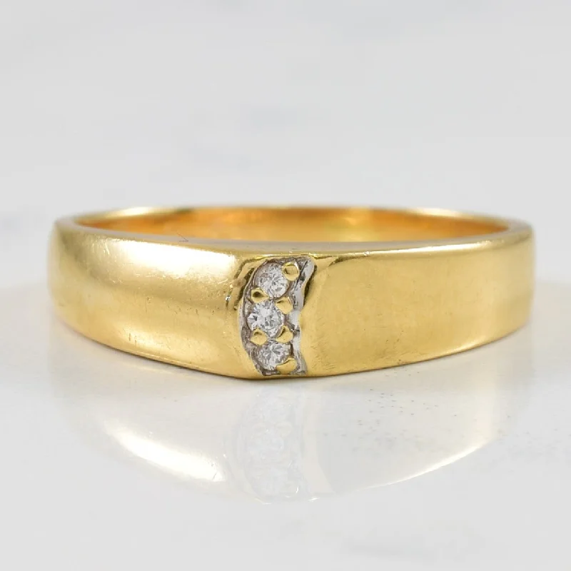 Smooth band rings-Pave Diamond Tapered Ring | 0.02ctw | SZ 5.5 |