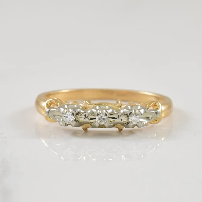 Oval stone rings-Three Stone Diamond Ring | 0.03ctw | SZ 6.75 |