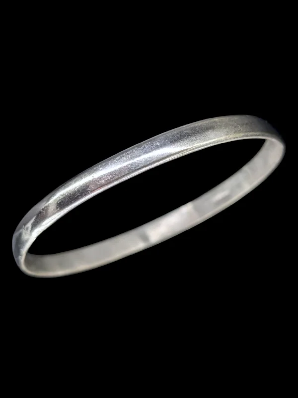 Tri-alloy bracelets-Vintage Smooth Taxco Solid Sterling Silver Bangle Bracelet