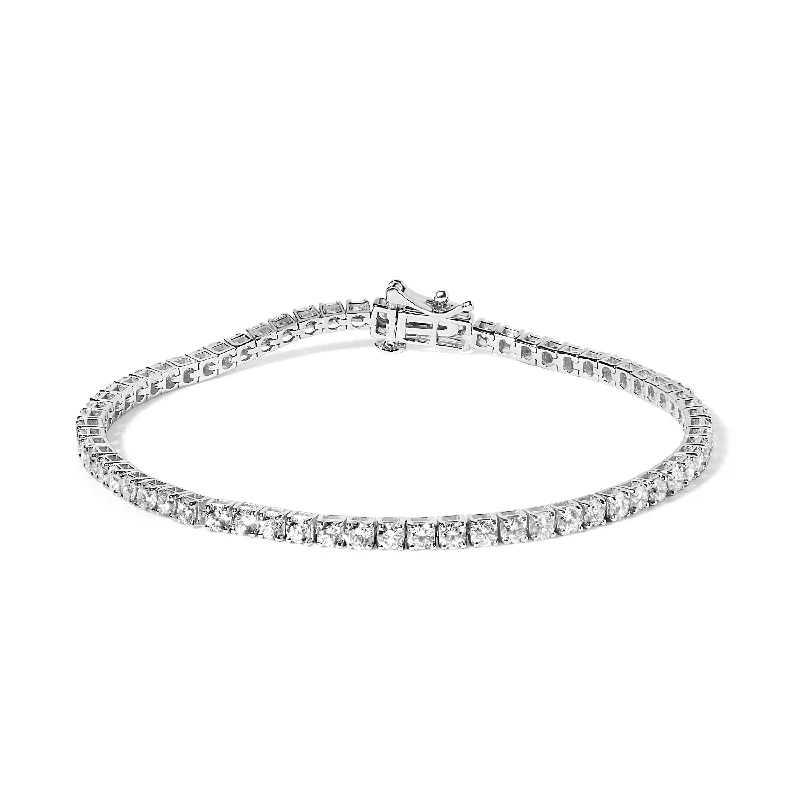 Graceful art bracelets-14K White Gold Classic Lab-Grown Diamond Tennis Bracelet