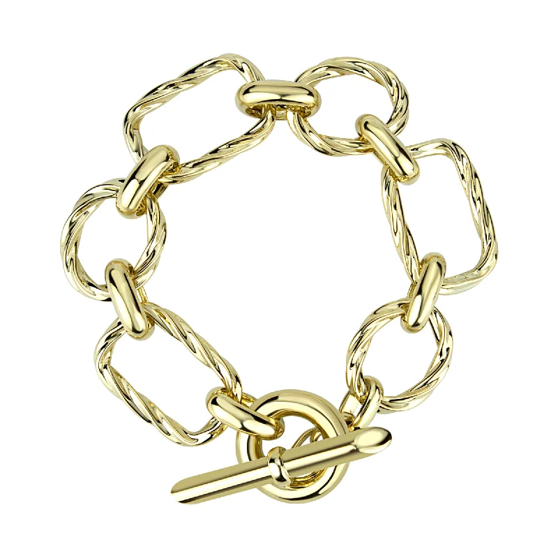 Clear crystal bangles-Bracelet - Gold (2305D)