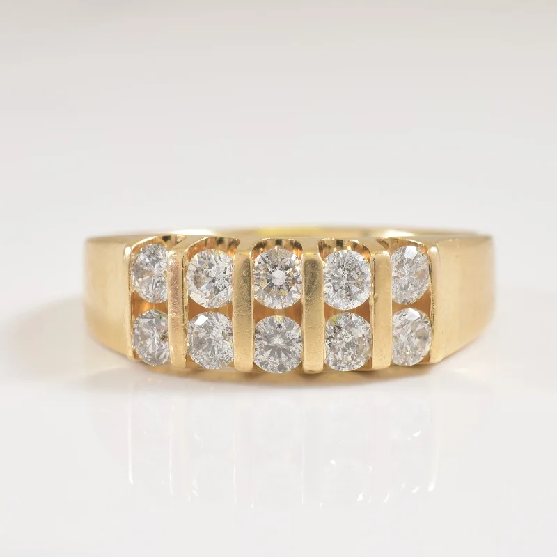 Smooth form rings-Channel Set Diamond Ring | 0.80ctw | SZ 8.75 |