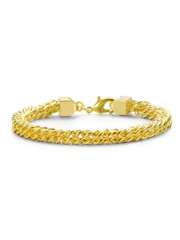 Fine rose bangles-14k Gold Plated Mesh Link Bracelet