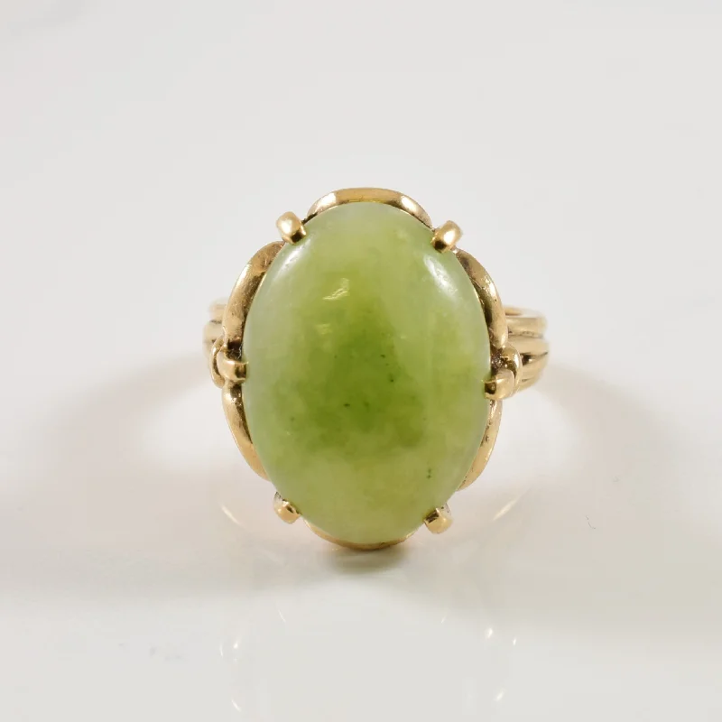 Hand-forged rings-Jadeite Cocktail Ring | 10.00ct | SZ 6 |