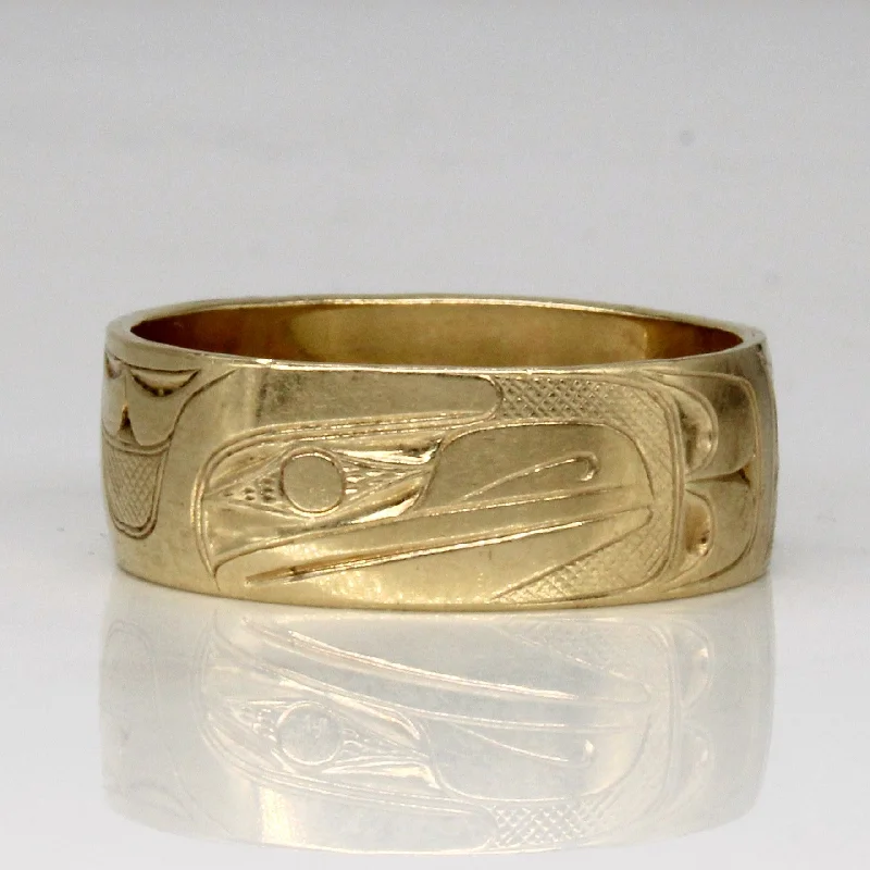 Small star rings-14k Yellow Gold Indigenous Art Ring | SZ 11 |