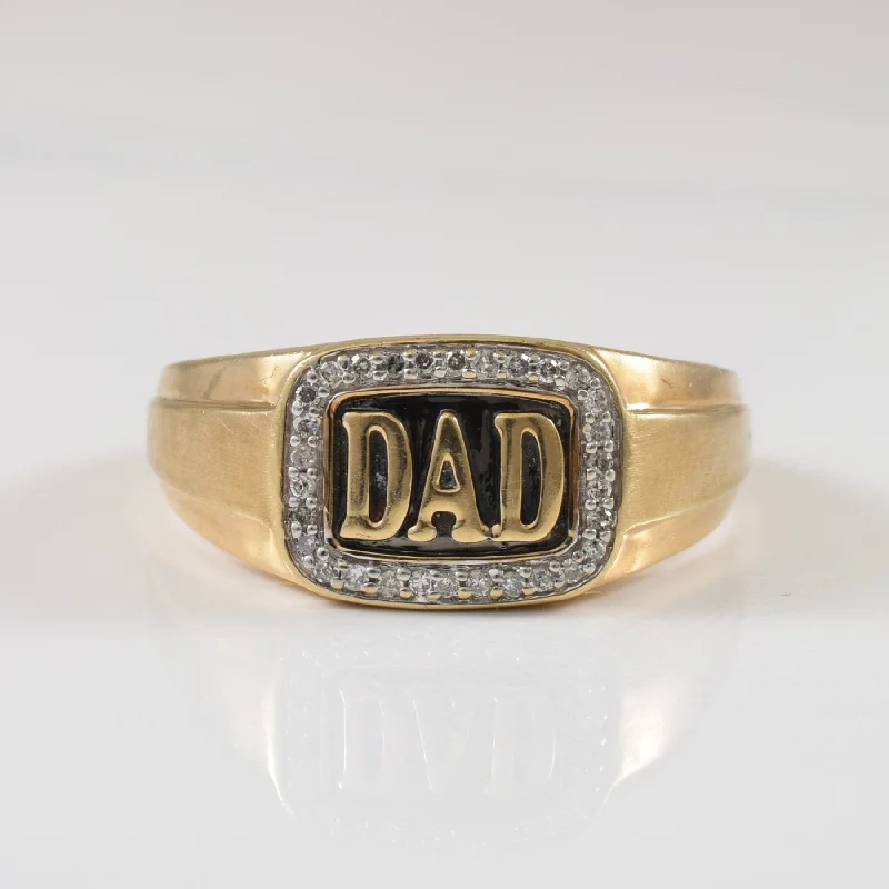 Braided motif rings-'DAD' Diamond Ring | 0.15ctw | SZ 11.75 |