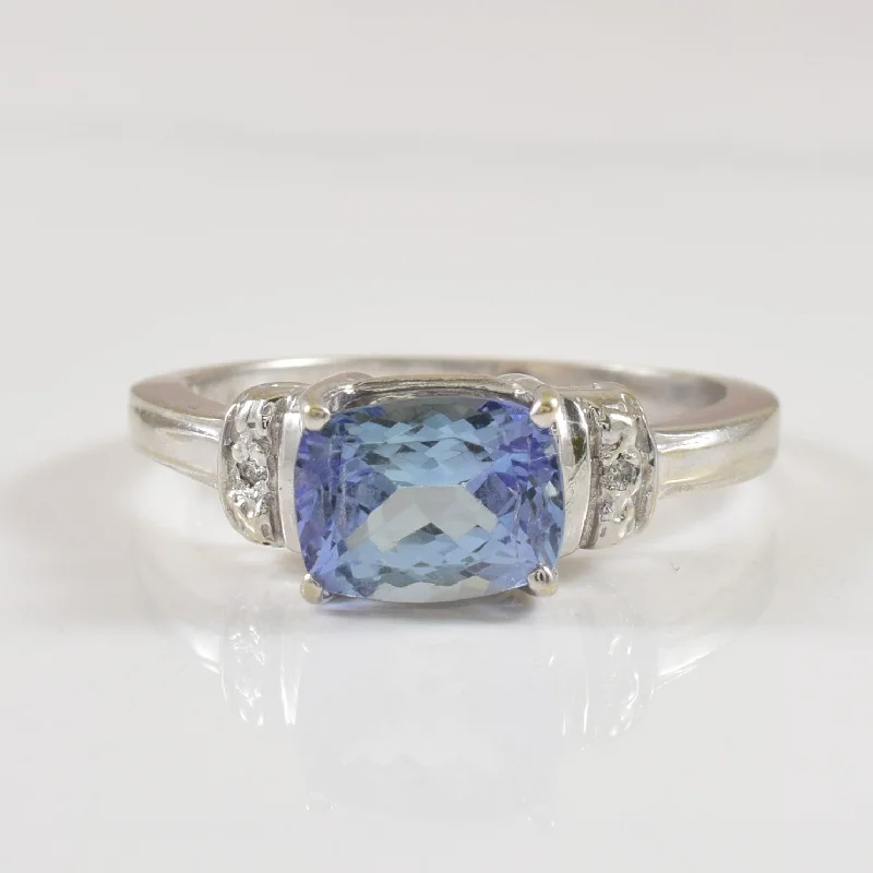 Thin frame rings-Tanzanite & Diamond Ring | 1.50ct, 0.01ctw | SZ 7 |