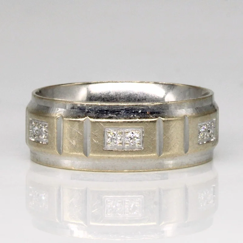 Twist loop rings-Square Setting Diamond Band | 0.06ctw | SZ 9.5 |