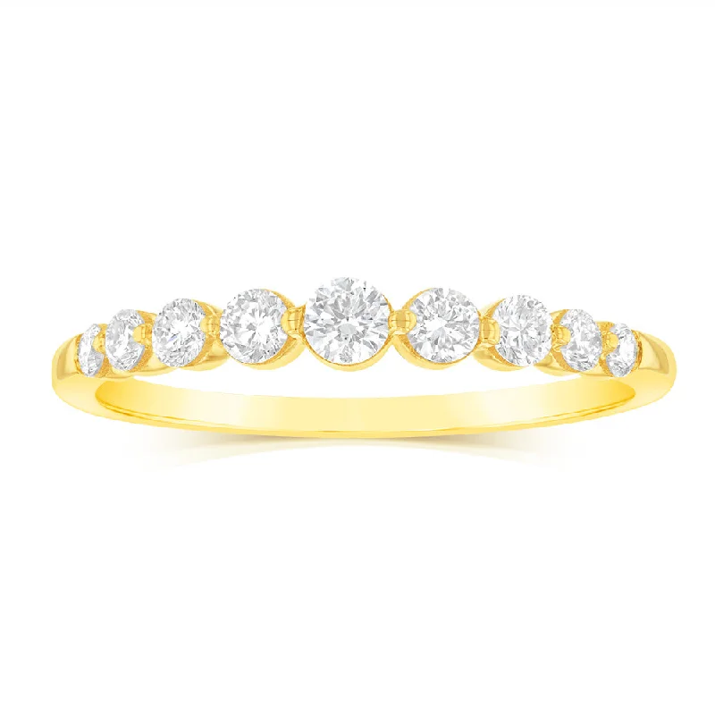 Multi-design rings-Luminesce Lab Grown 14ct Yellow Gold 1/2 Carat Diamond Eternity Ring