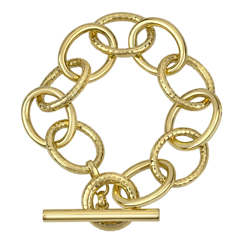 Smooth modern bracelets-Toggle Bracelet - Gold