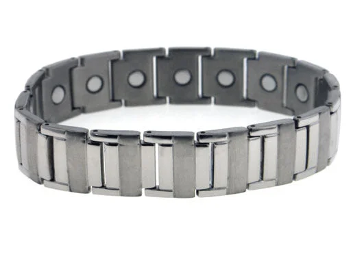 Thick geometric bangles-Men's Heavy-Duty Sierra Link Titanium Chain 8.25" Bracelet with Magnets