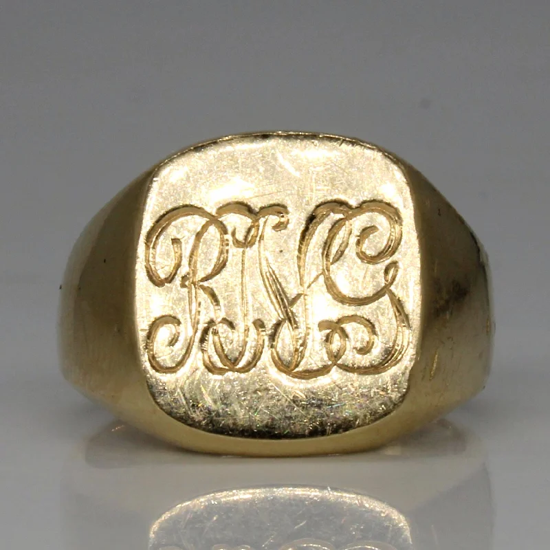 Poppy rings-14k Yellow Gold 'R.N.G.' Initials Ring | SZ 7 |