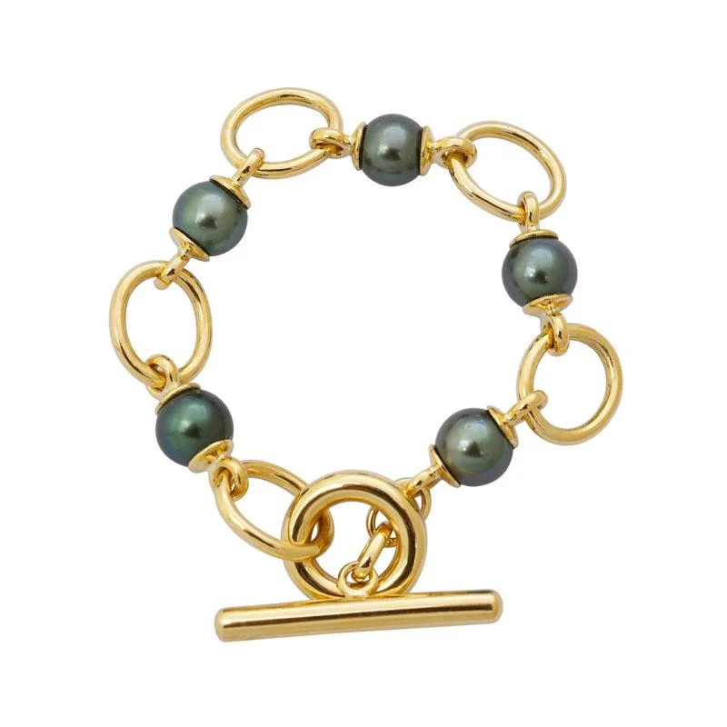 Stone link bracelets-Toggle Bracelet - South Sea Pearl in 18K Gold