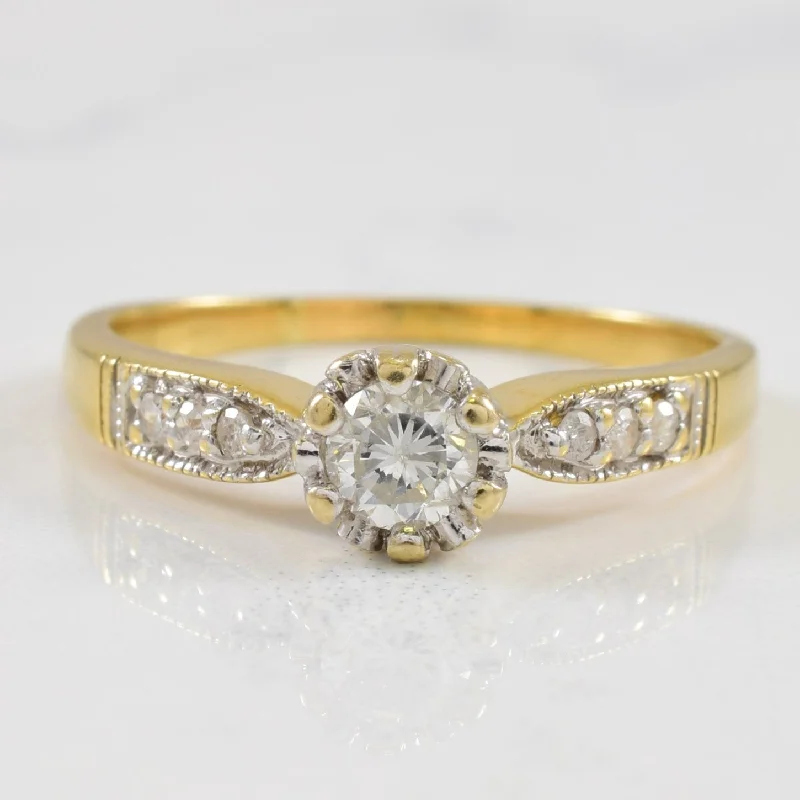 Forged name rings-Edwardian Style Diamond Engagement Ring | 0.34ctw | SZ 7 |