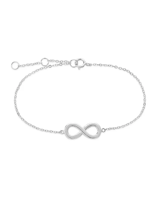 Twist charm bangles-Sterling Silver Delicate Infinity Bracelet