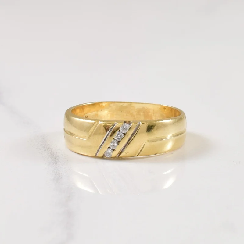 Chiseled initial rings-Channel Set Diamond Ring | 0.05ctw | SZ 6.5 |