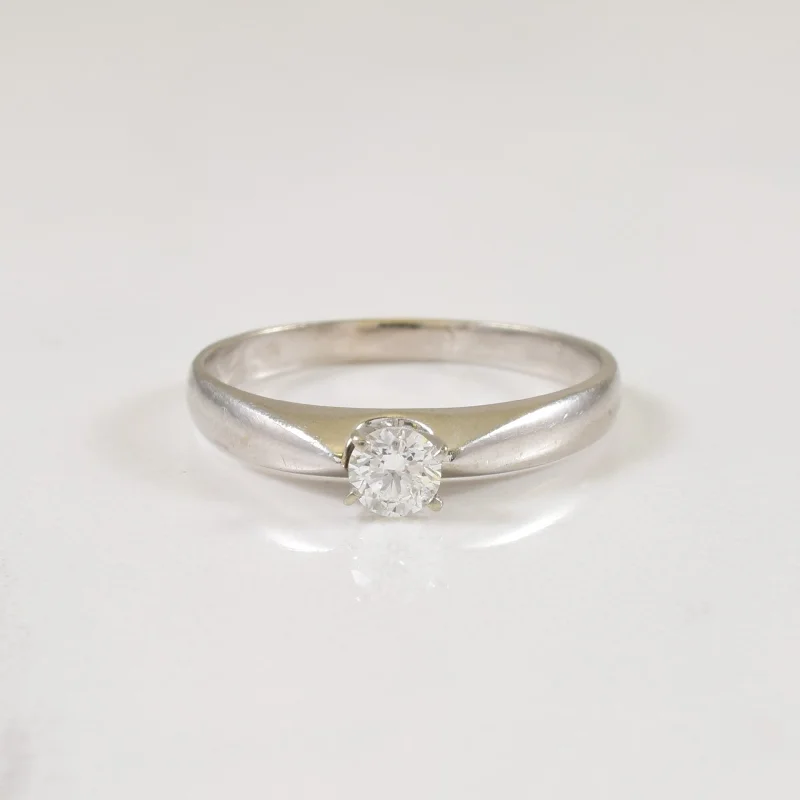 Small heart rings-Solitaire Diamond Ring | 0.18ct | SZ 7 |