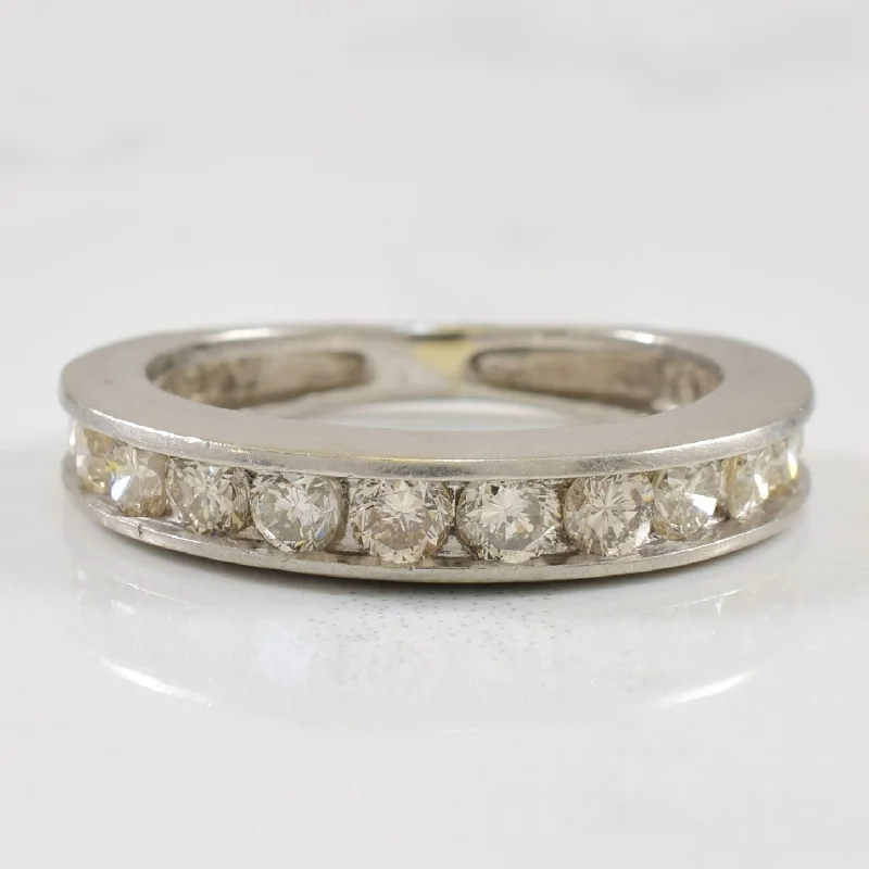 Heliodor cut rings-Platinum Diamond Semi Eternity Band | 0.70ctw | SZ 5.25 |