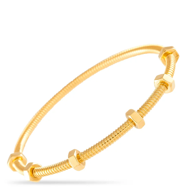 Smooth form bracelets-Cartier Ecrou de Cartier 18K Yellow Gold Bracelet Size 18 CA01-021725