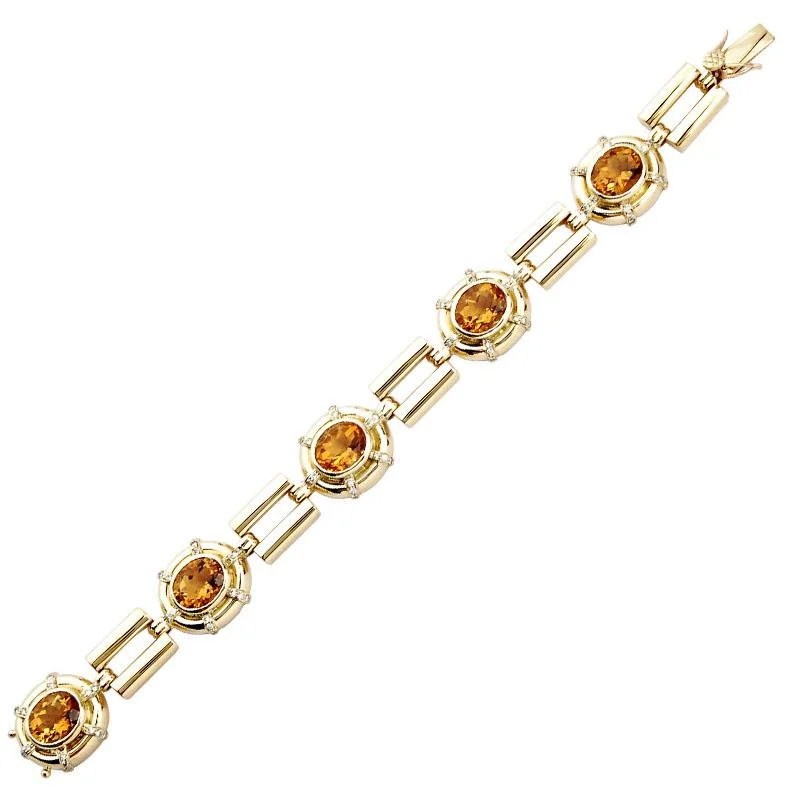 Playful bangles-Bracelet-Citrine and Diamond  (1246D)