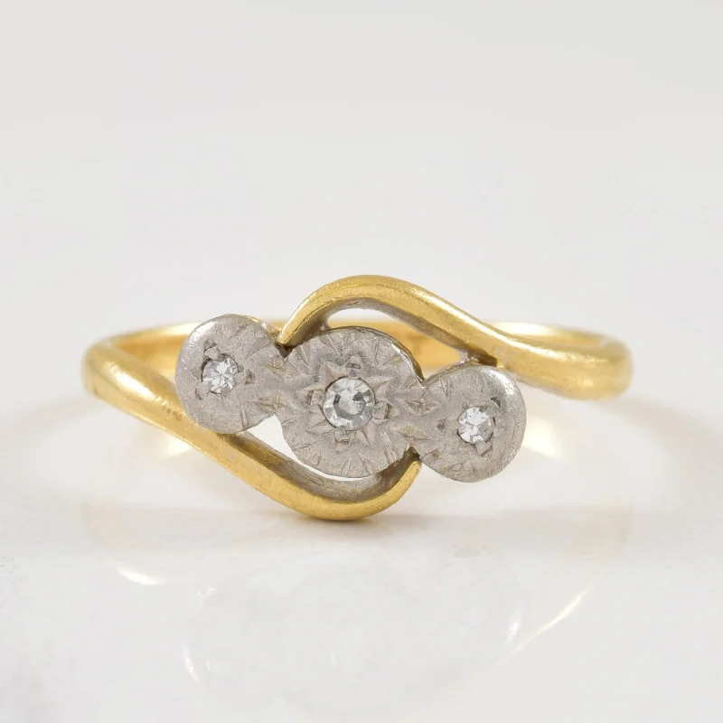 Stream style rings-Diamond Bypass Ring | 0.03ctw | SZ 6.25 |