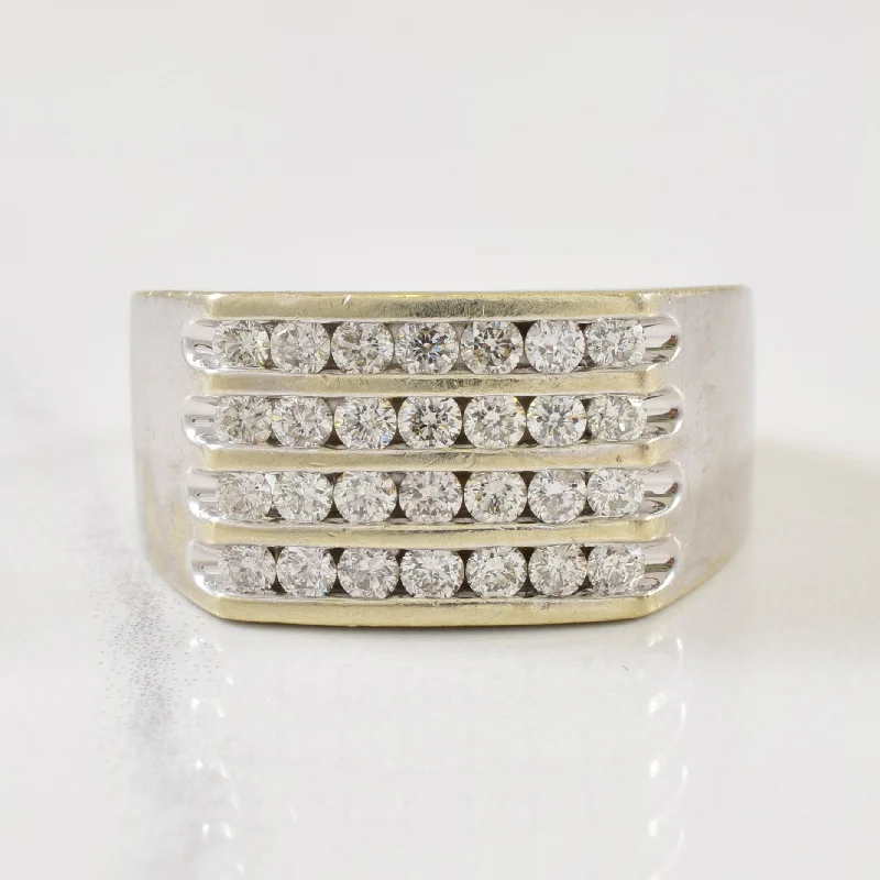 Fine texture rings-Channel Set Grid Diamond Ring | 0.84ctw | SZ 10 |