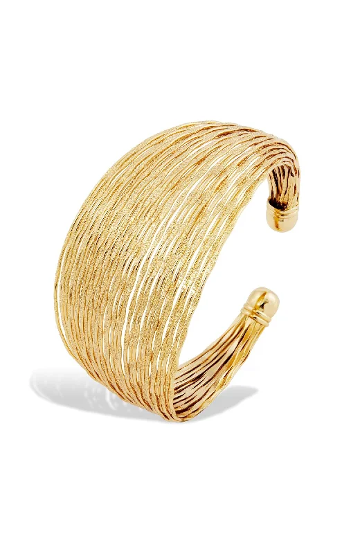 Polished gloss bracelets-18K GOLD PLATED CUFF BRACELET