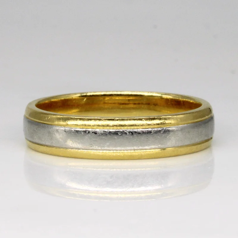 Hand-forged rings-Hallmarked Platinum and 18k Gold Band | SZ 8 |