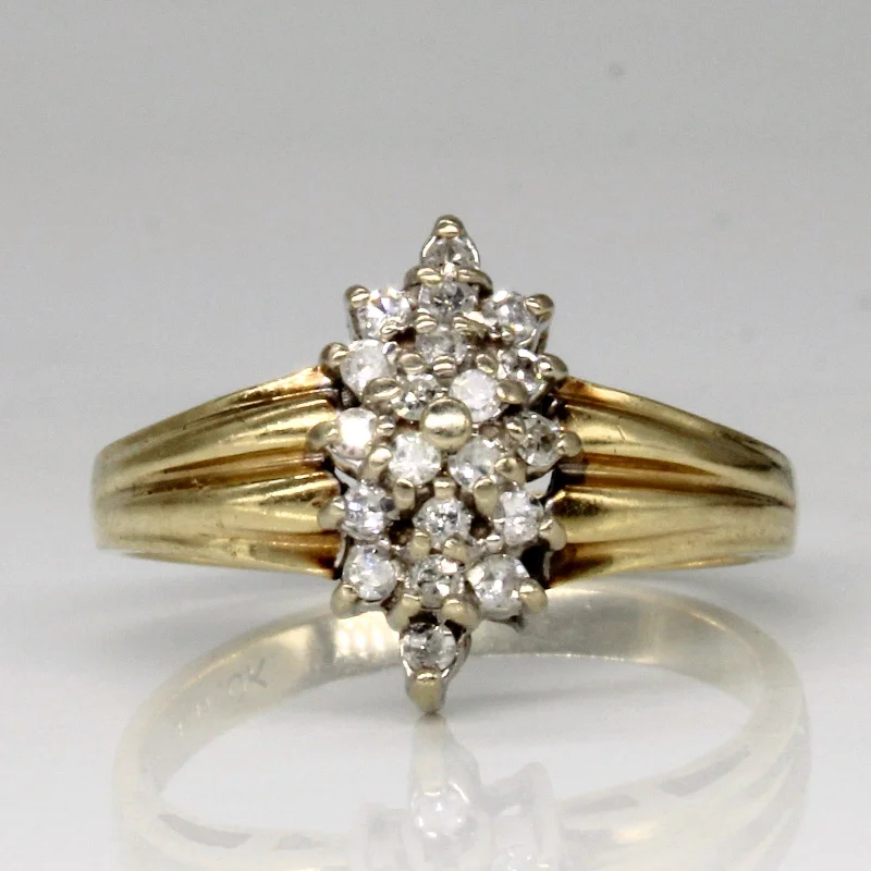 Fox motif rings-Diamond Cluster Ring | 0.17ctw | SZ 6.5 |