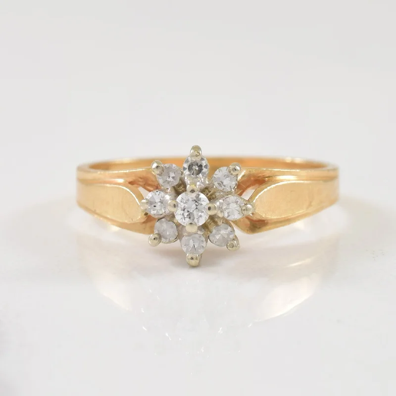 Mixed alloy rings-Diamond Starburst Ring | 0.20ctw | SZ 6.25 |