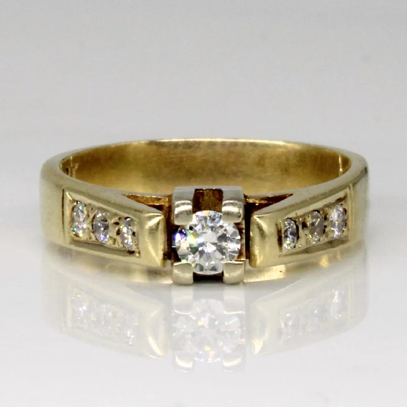 Snap band rings-High Set Diamond Engagement Ring | 0.29ctw | SZ 5.25 |