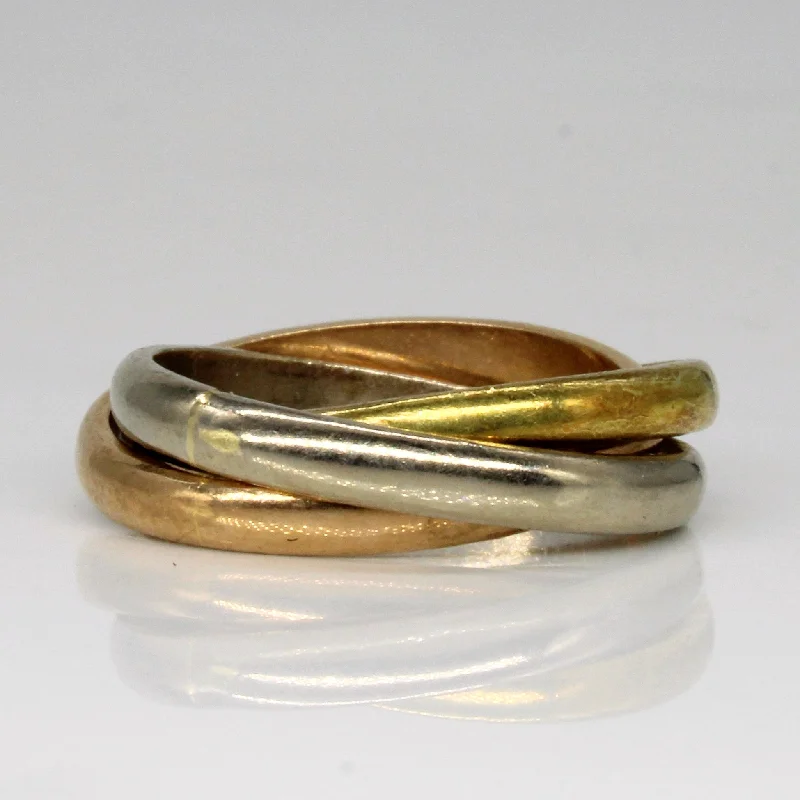 Smooth clay rings-18k Tri Tone Gold Interlocked Rings | SZ 6.5 |