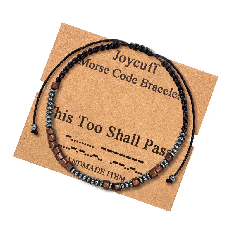 Verdigris bronze bangles-This Too Shall Pass Morse Code Bracelet for Women Inspirational Gift for Her