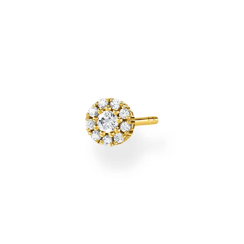 Stream style rings-Gold Plated Sterling Silver Thomas Sabo Charm Round Zirconia Stud * 1 Earring Only*