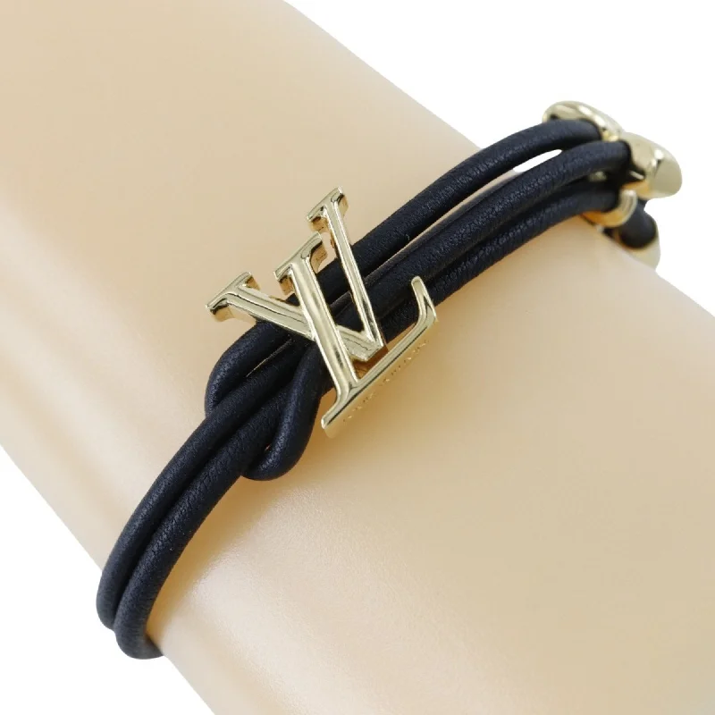 Clear quartz bangles-Louis Vuitton gold gold Plating Leather Charm Bracelet (Pre-Owned)