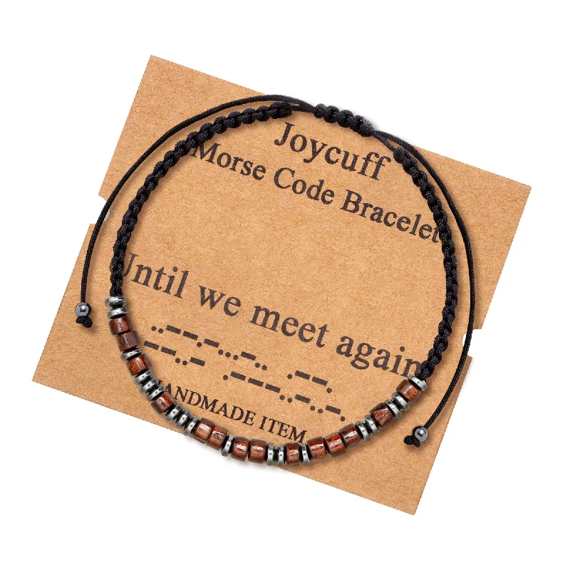 Fine accent bracelets-Until We Meet again Morse Code Bracelet Memory Gift for Loss of Loved Ones Thinking of You