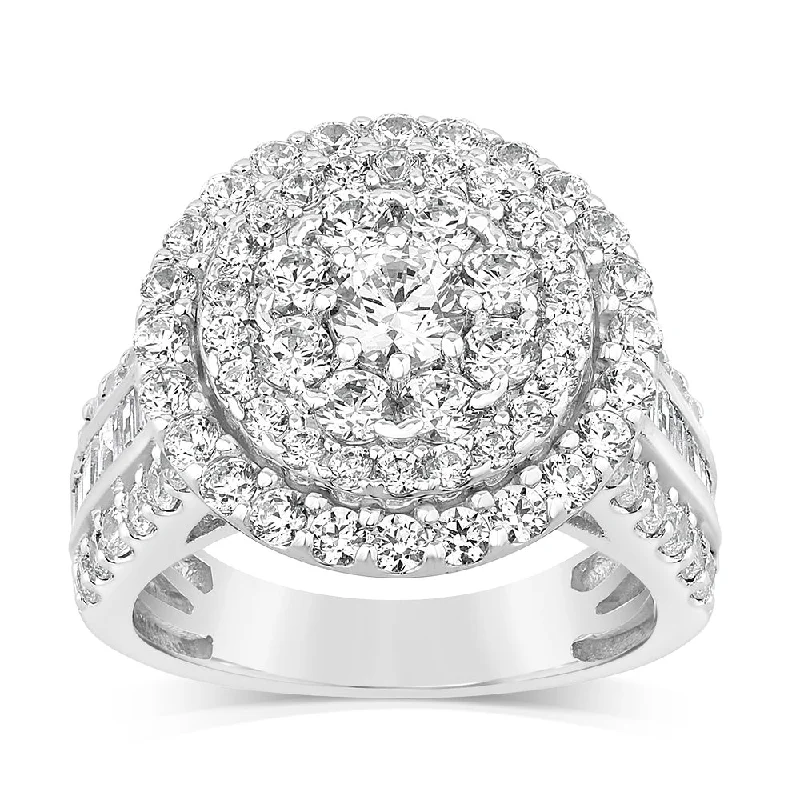 Bali tile rings-Luminesce Lab Grown 10ct White Gold Ring in 3 Carat Diamond