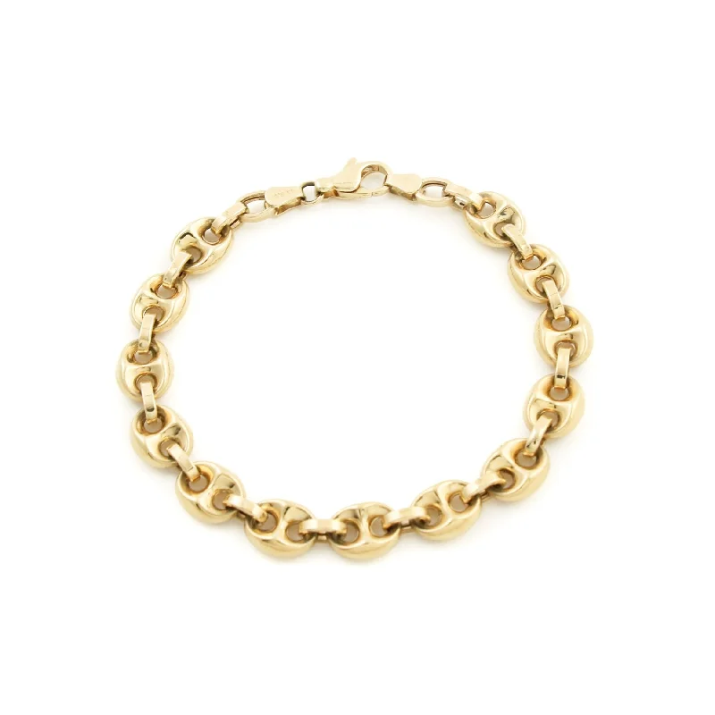 Clear crystal bangles-10K Gold  x 7mm Puff Gucci Bracelet