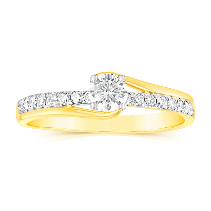 Swan design rings-18ct Yellow Gold 1/2 Carat Diamond Claw Solitaire Ring