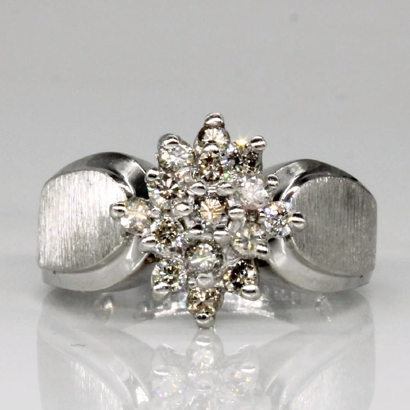 Multi-design rings-Cluster Diamond Engagement Ring | 0.50ctw | SZ 6 |