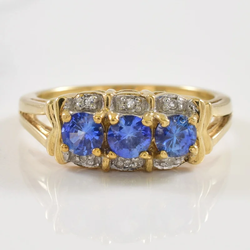 Fine wire rings-Hallmarked Diamond & Sapphire Ring | 0.75ctw, 0.02ctw | SZ 7 |