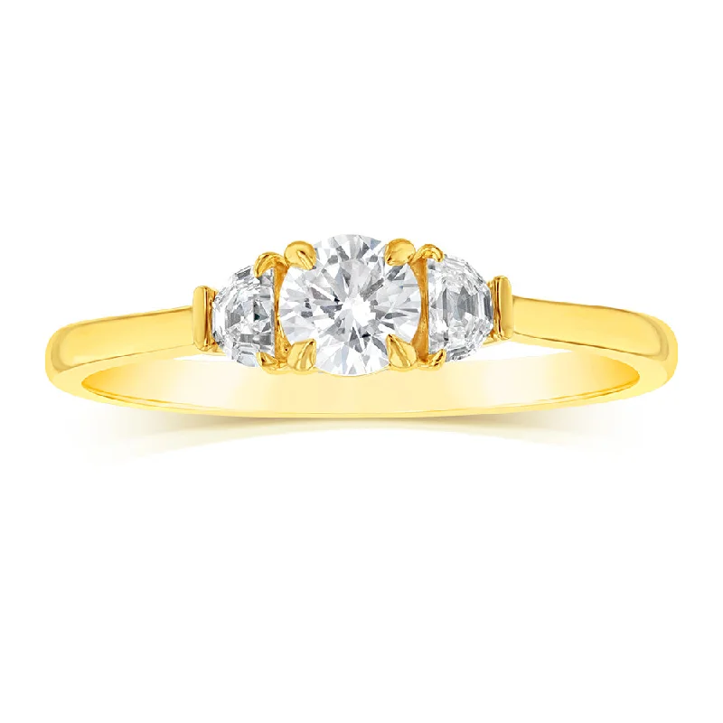 Rich stone rings-Luminesce Lab Grown 9ct Yellow Gold 0.60 Carat Diamond Solitaire Fancy Ring