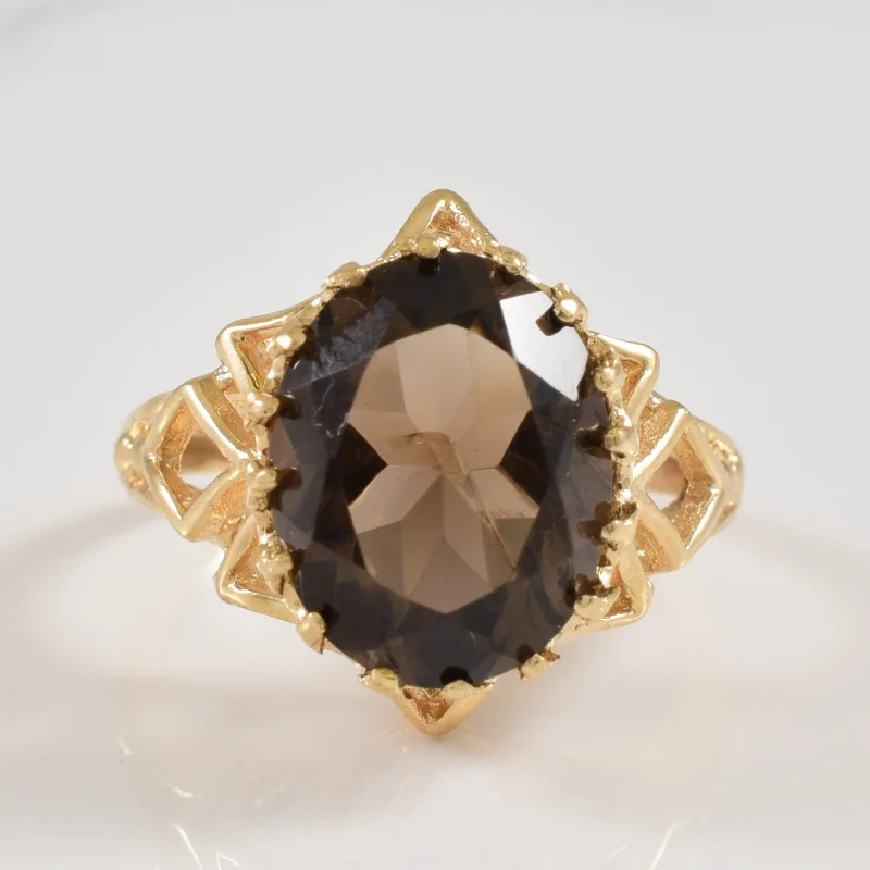 Spirit eye rings-Smoky Quartz Cocktail Ring | 5.00ct | SZ 5.75 |