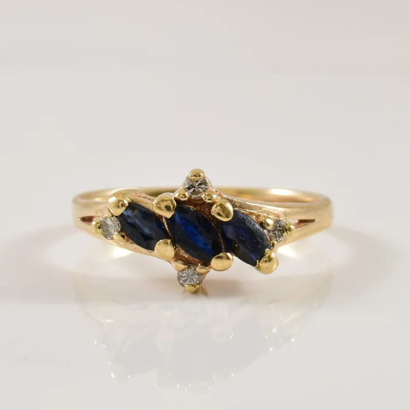 Multi-gem rings-Sapphire & Diamond Ring | 0.45ctw, 0.08ctw | SZ 7.25 |