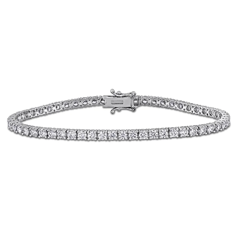 Thick gem bangles-Created Forever 4 1/2ct TW Lab-Grown Diamond Tennis Bracelet in 14k White Gold - 7 in