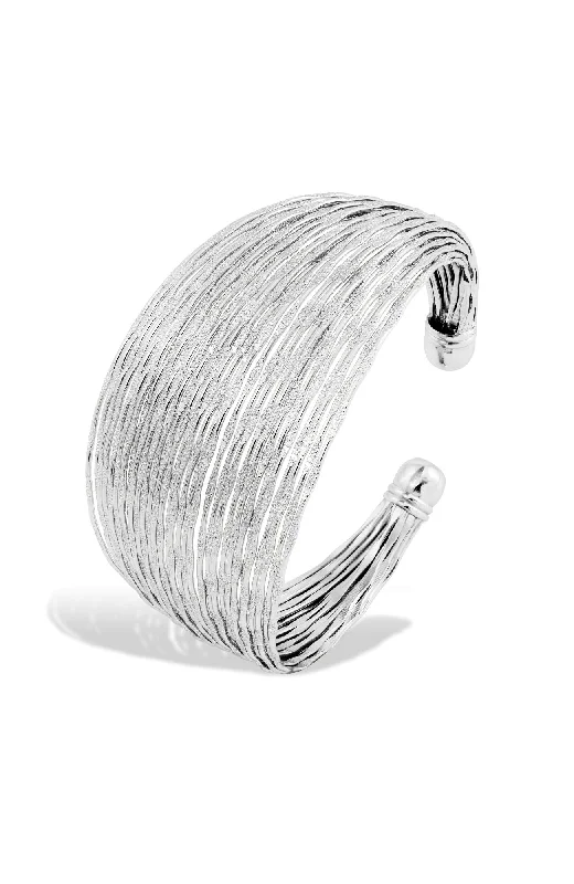 Clear quartz bangles-RHODIUM PLATED CUFF BRACELET