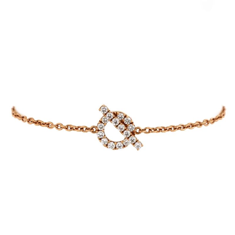 Smooth modern bracelets-Finesse Bracelet 18K Rose Gold and Diamonds