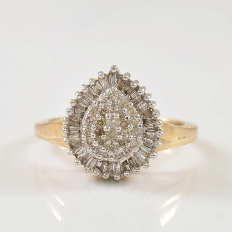 Small star rings-Pear Shaped Diamond Ring | 0.30ctw | SZ 7 |